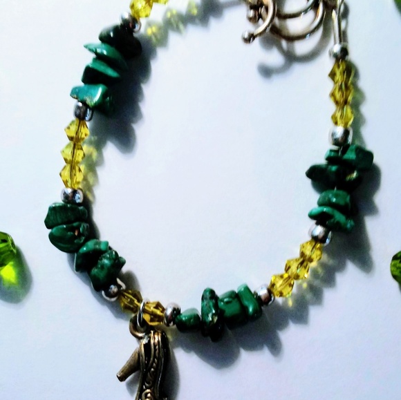 Handcrafted Bracelet with Silver Shoe Charm - Picture 2 of 2